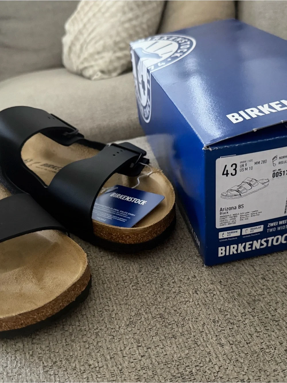 Birkenstock Arizona Men's Two-Strap Sandals in Black and Brown